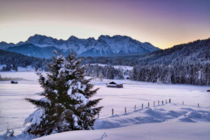 Germany, Bavaria, landscape at Geroldsee near Krün with Karwendel mountains Germany, Bavaria, landscape at Geroldsee near Krün with Karwendel mountains